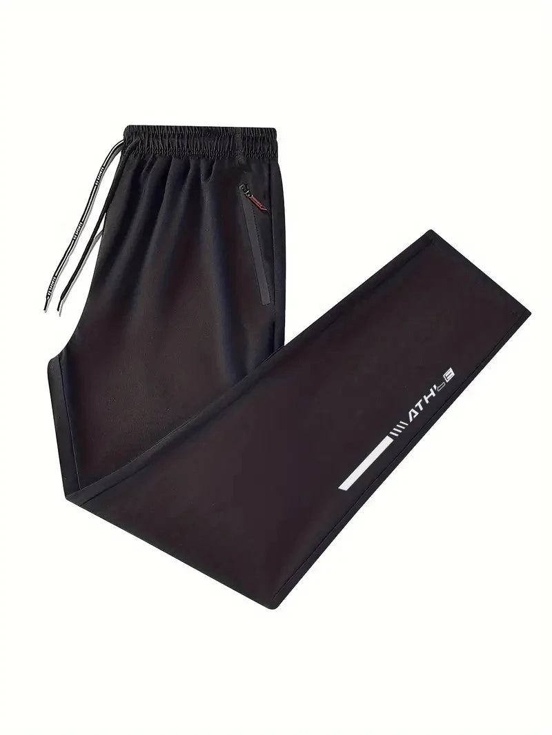 Soft Men Casual Straight Pants Stretch Elastic Waist Jogger, Classic Blue, Black ,Gray Trousers Plus Size.