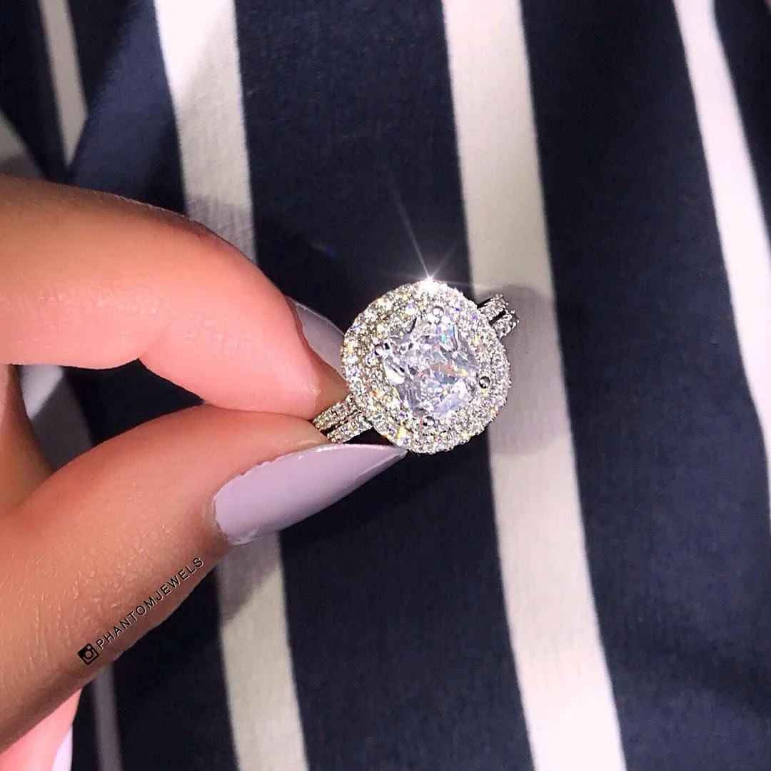 Hip Hop Style Trendy Men Rings, Iced Out Bling Cubic Zirconia Geometry Ring.