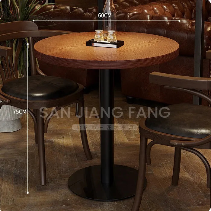 Retro Bar Dining Table and Chair Combination, Booth Table Chair, Dining