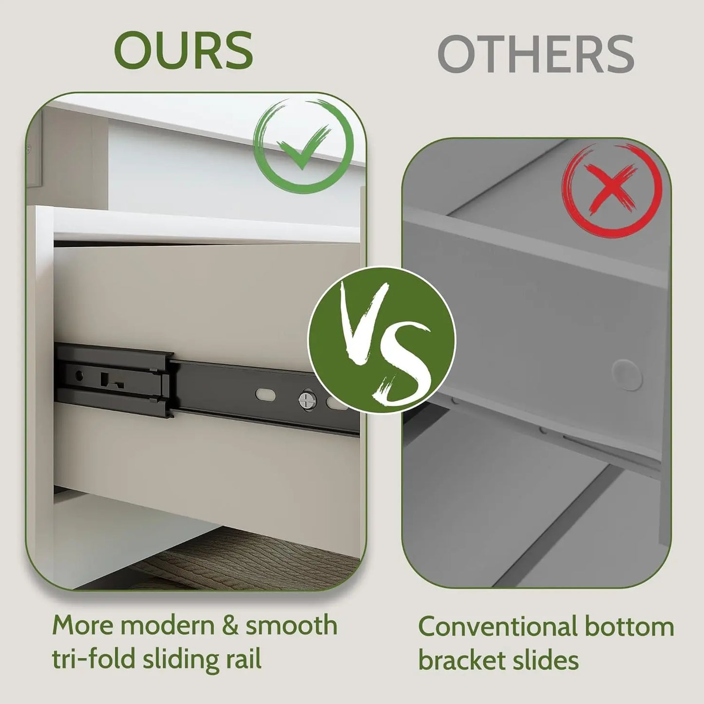 Modern 6-Drawer Dresser, White Storage Cabinet with LED Lights.