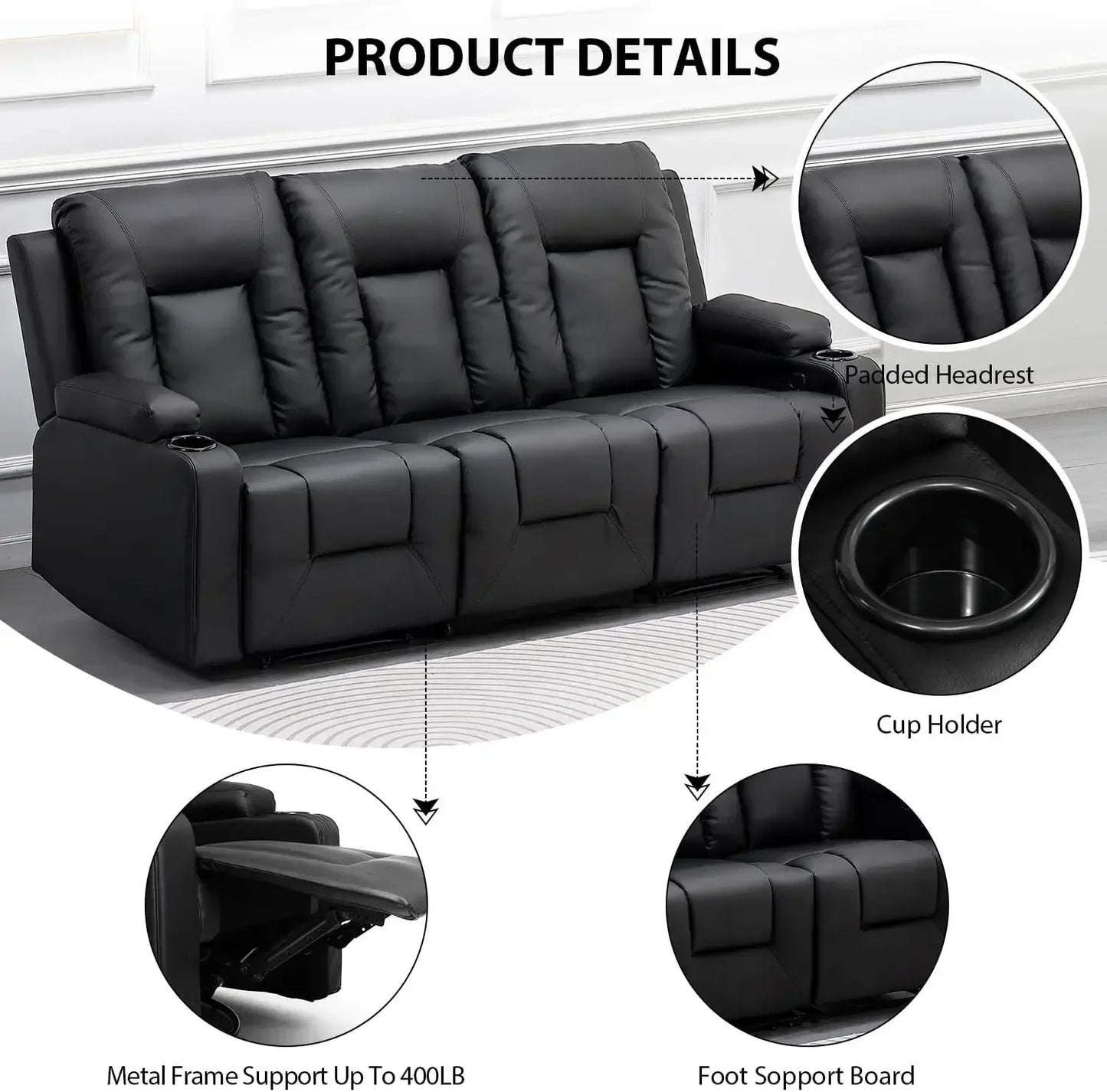 Recliner Chair Set, Leather Recliner Living Room Furniture Sets, Recliner Sofa Loveseat.