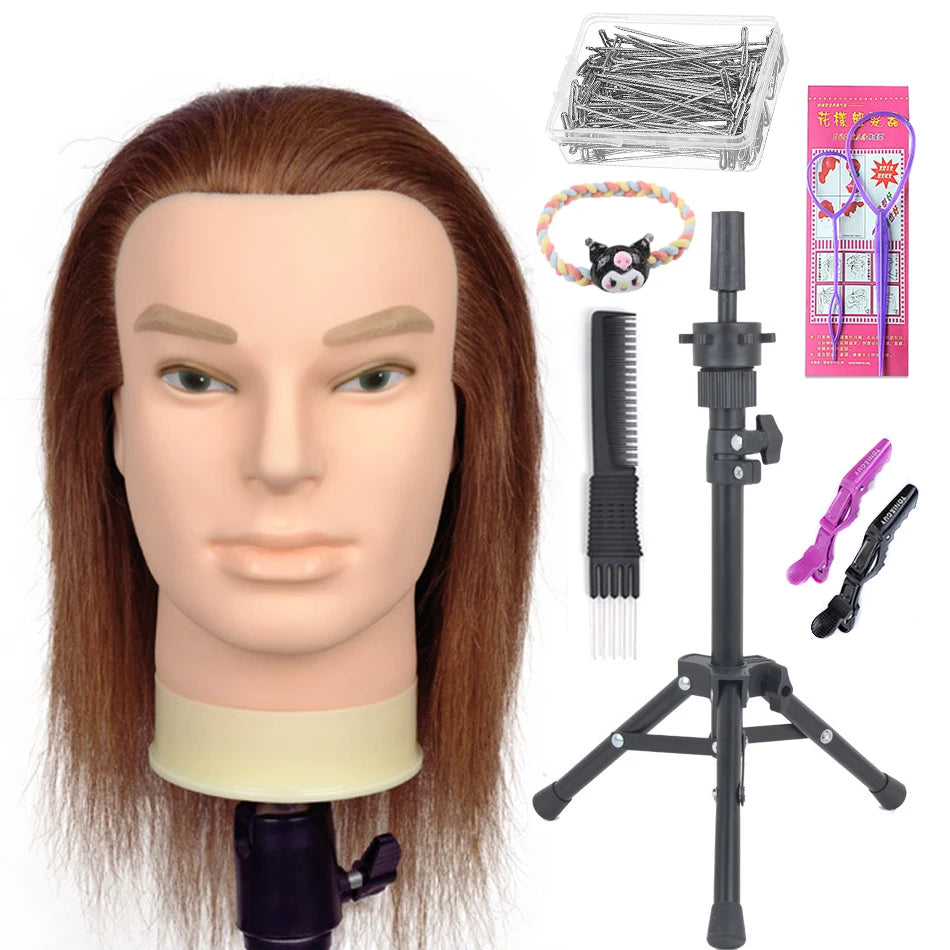 100% Real Human Hair Mannequin ,Styling Heads Cosmetology Practice Heads.
