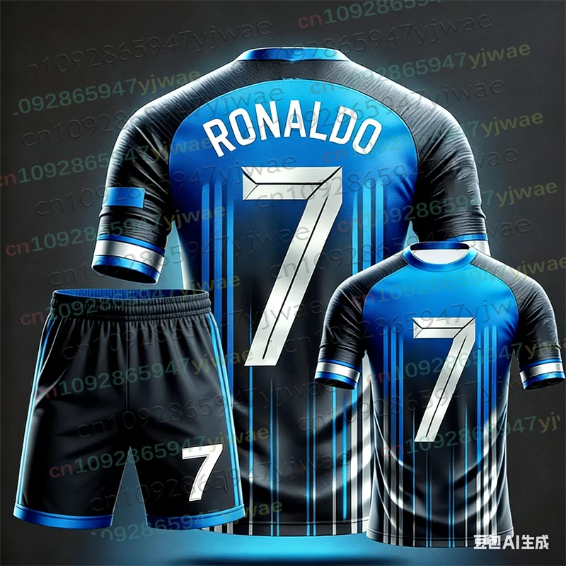 Special Edition Ronaldo No7 Football Jersey, Tee Shorts Set, Women ,Men Sportwear, Harajuku Summer Casual Kid T shirt Set 2 Piece Set.