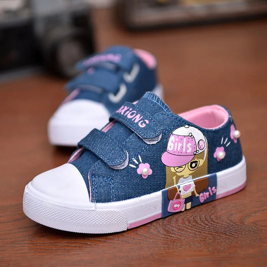 Children Canvas Shoes Soft Bottom Fashion Kids Casual Sports Shoe Non-slip.
