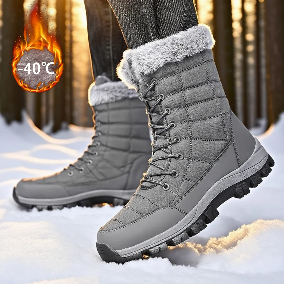 Winter Boots For Men Rubber Boots Keep Warm waterproof  Snow Boots