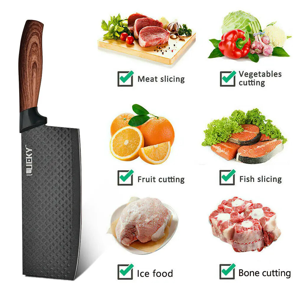 6pcs High Carbon Stainless Steel Knives, Handmade Forged Cleaver Chef Butcher Kitchen Knife, Wood Handle Chef Knife Cooking Tool.