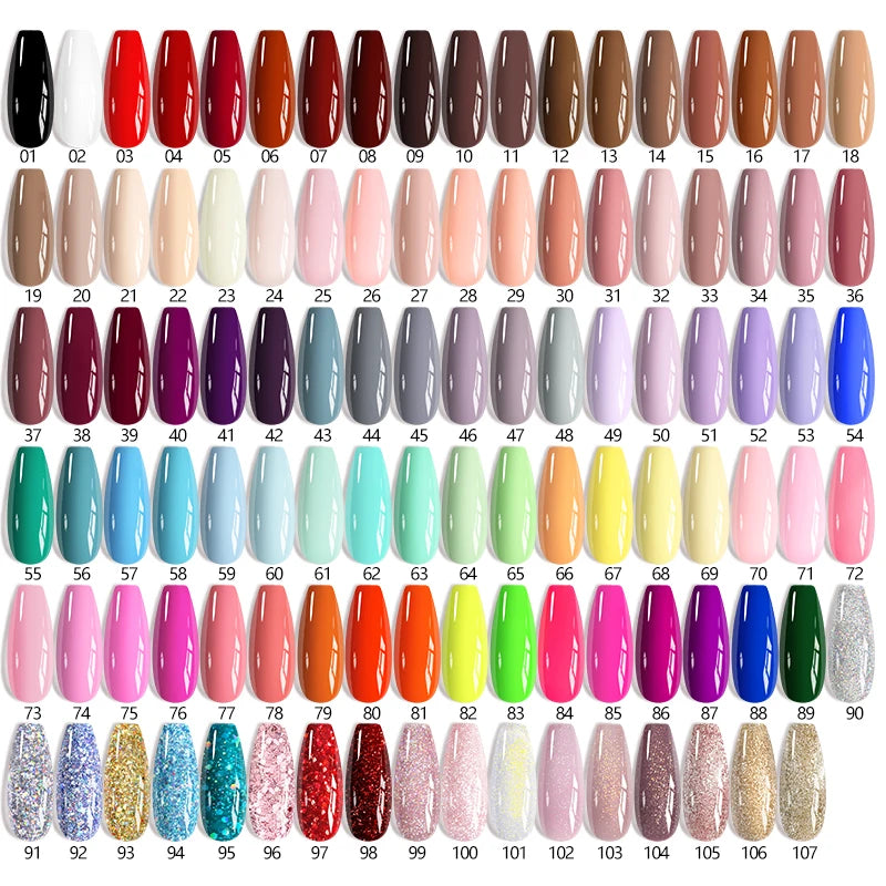 7ml All Season Gel Nail Polish Set, Nude Pink, Red Glitter, Semi Permanent UV Gel Kits.