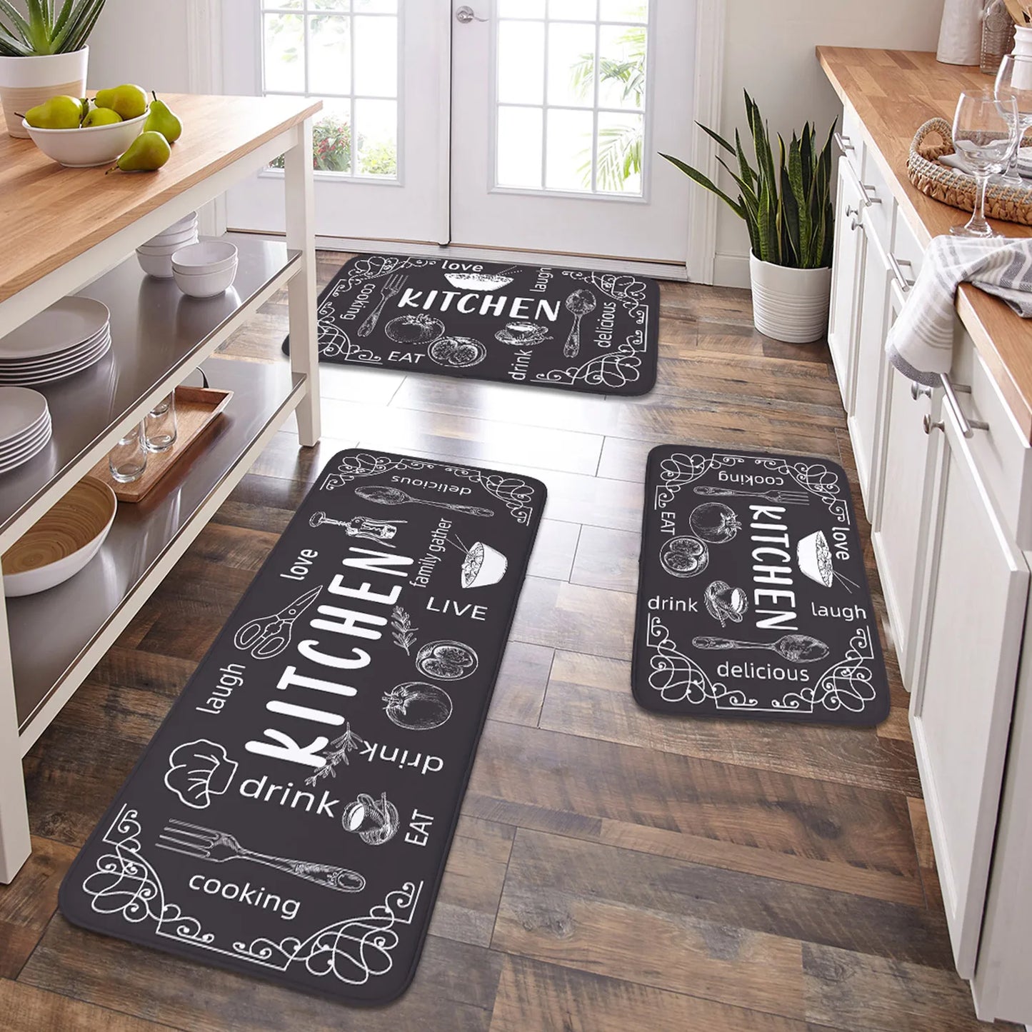 VIKAMA kitchen carpet washable, non-slip, absorbent kitchen mat.
