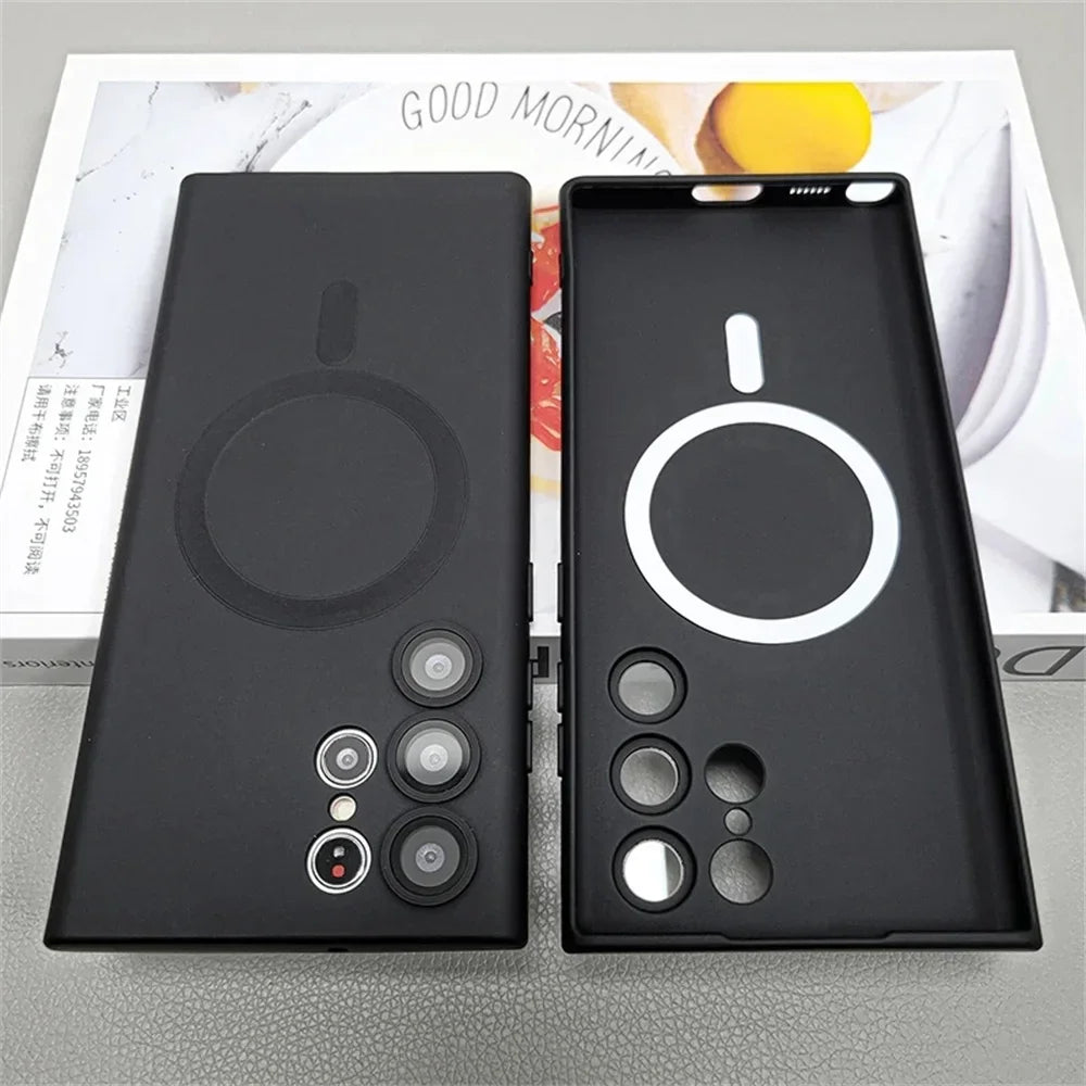 Luxury Magnetic Case for Samsung S25 S24 S23 S22 Ultra S21 S20 Plus, Samsung Note 20 Ultra