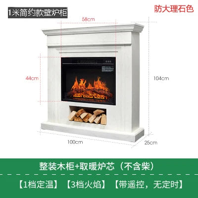 Natural Wood Living Room Fireplace Rustic  Decoration