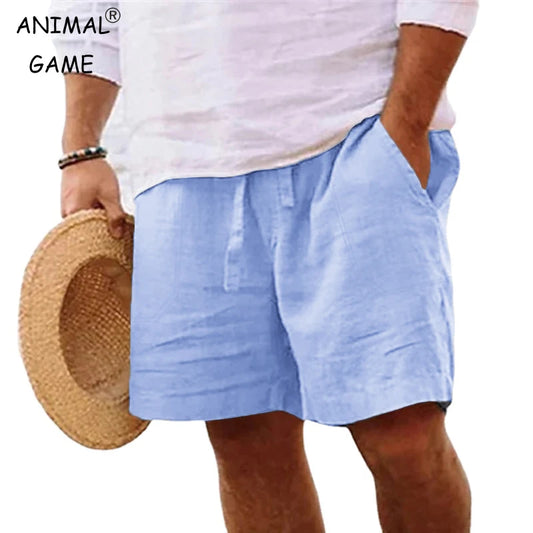 Nuevos Pantalones Cortos de Algodón de Color Liso para Hombre, Pantalones Ligeros de Gimnasio, Pantalones Cortos de Playa Oversize.