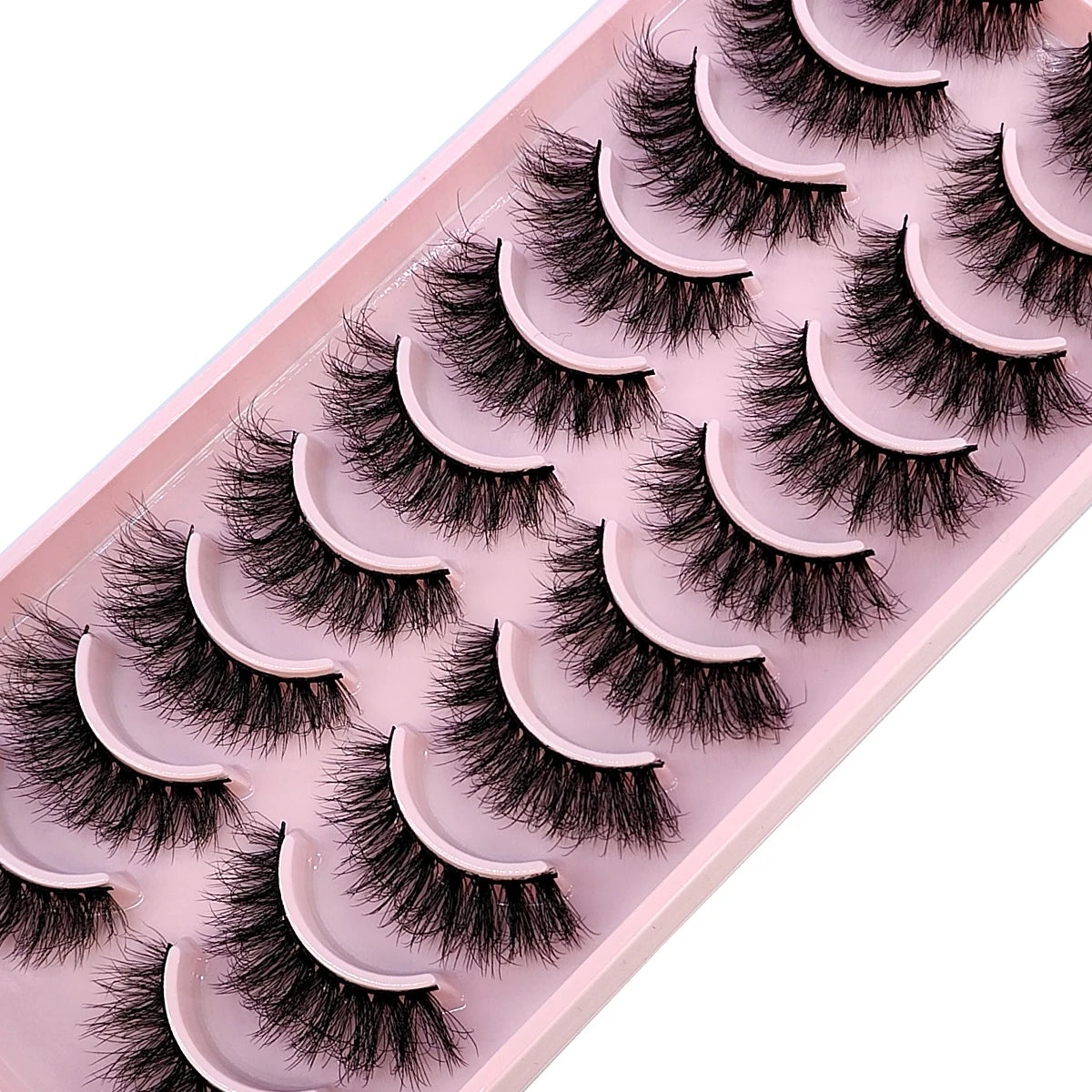 10 Pairs Faux Mink Eyelashes Handmade  Natural  Simulation  3D Curly Eyelashes