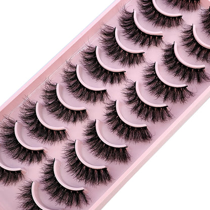 10 Pairs Faux Mink Eyelashes Handmade  Natural  Simulation  3D Curly Eyelashes
