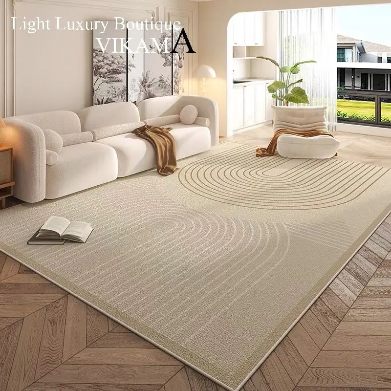 VIKAMA Cream Style Carpet, Living Room Superior Home Decoration, Easy Care Non-Slip Mat.