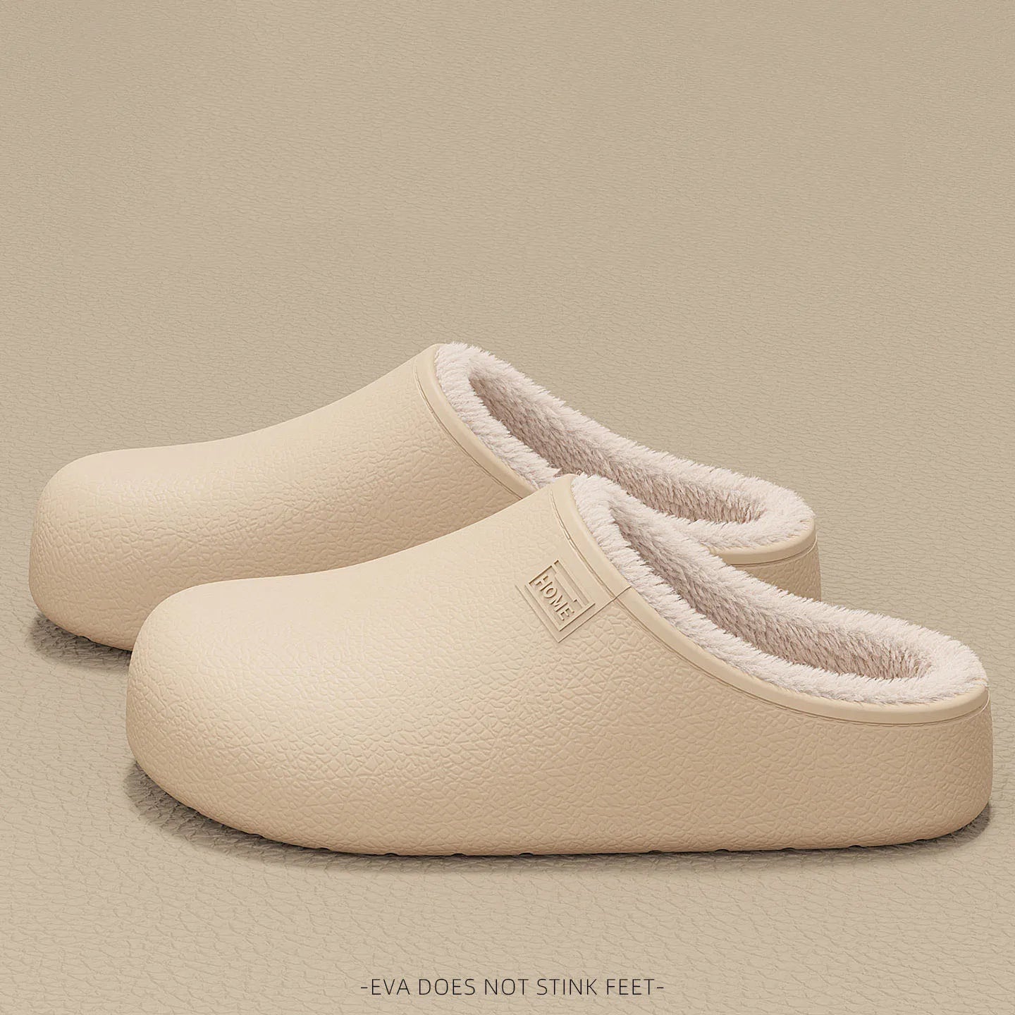 EAV waterproof slippers for autumn and winter, warm and non slip thick soled slippers.