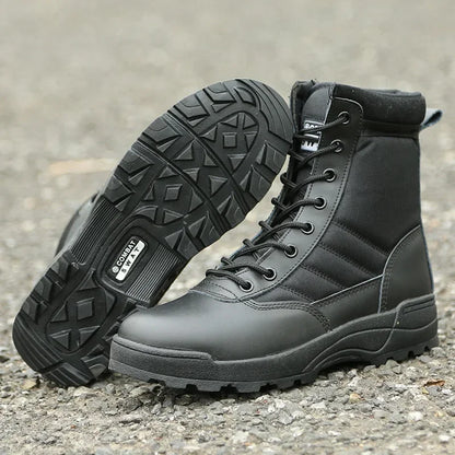 Leather Boots for Men Outdoor Combat Infantry Tactical Boots,