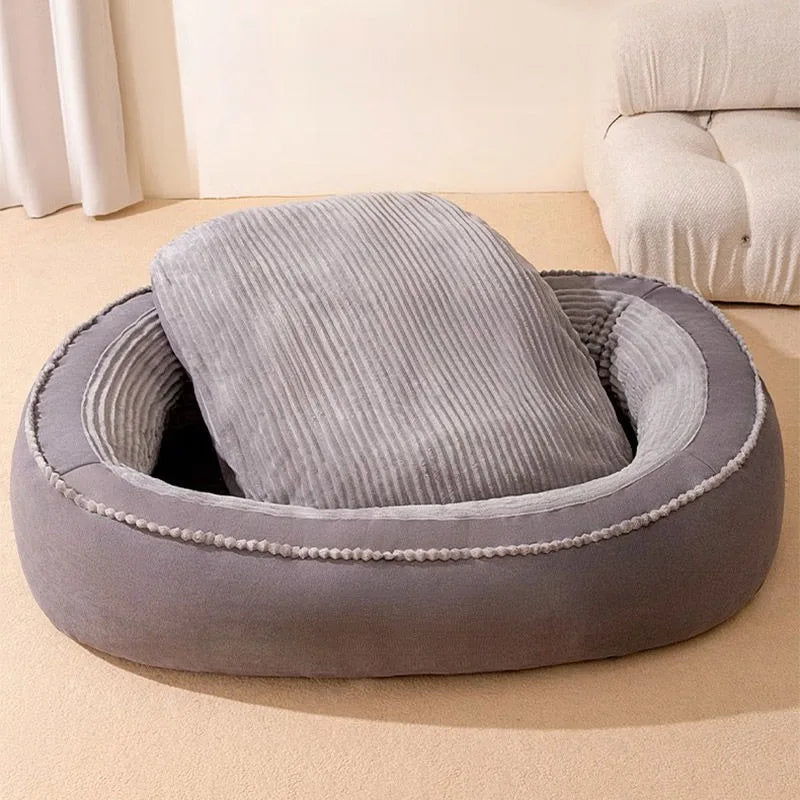 Pet Bed Comfortable Donut Round Dog Kennel Soft Washable Dog Cat Cushion Bed .