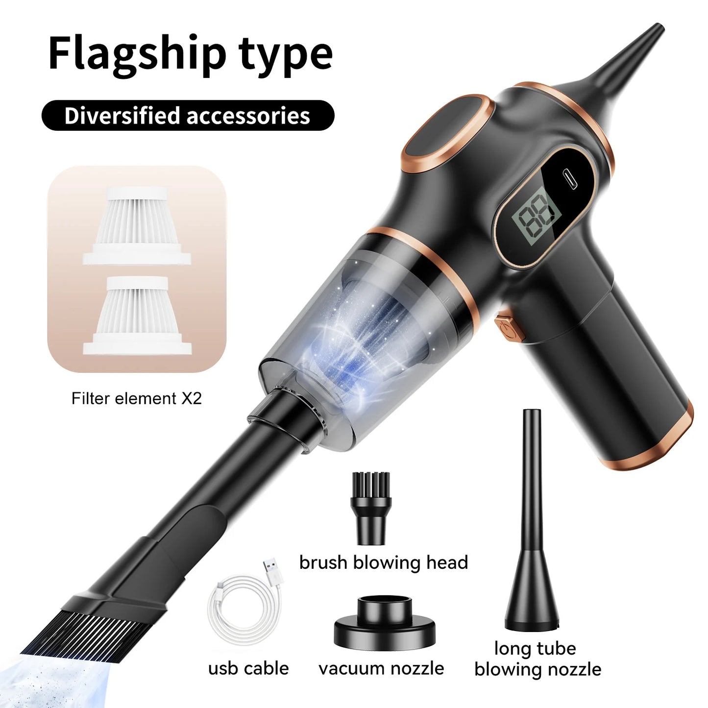 ABS Wireless Car Vacuum Cleaner Home Appliance, Sofa, Office, High-Power Cleaning  Mini Vacuum.