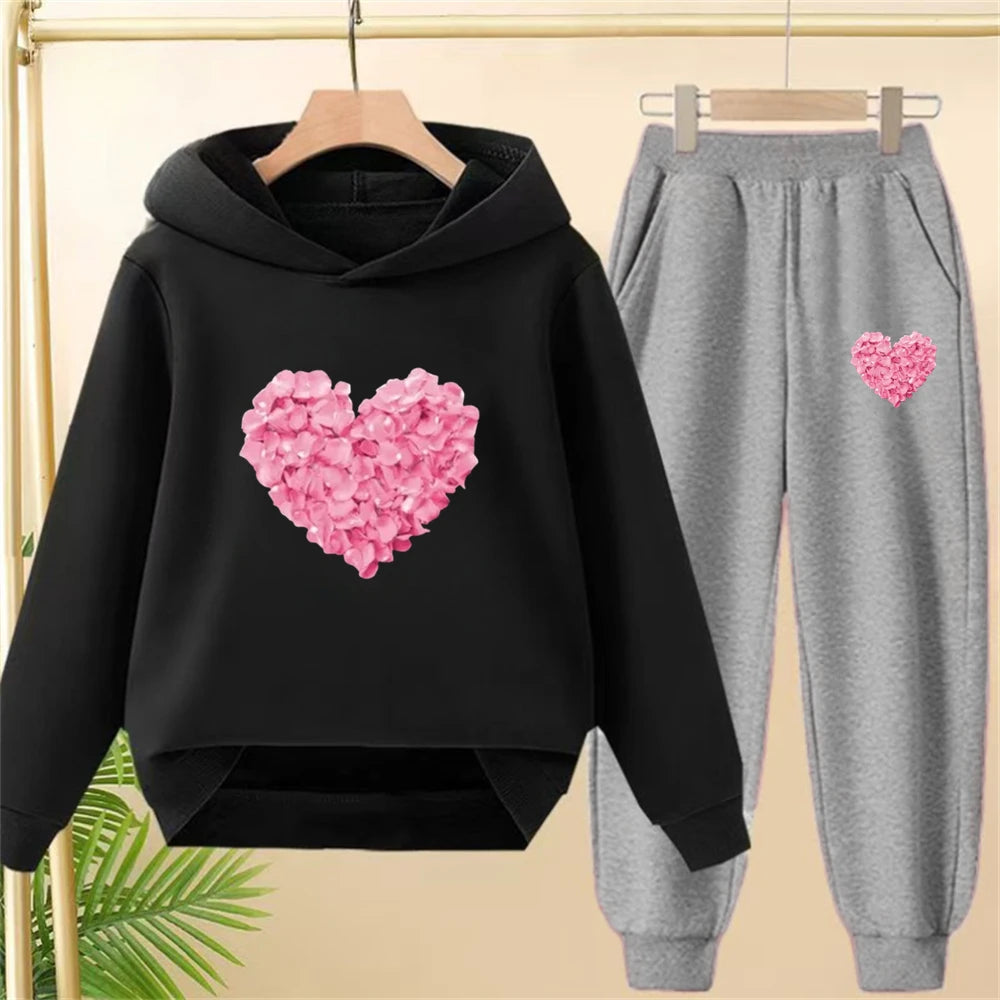 Petals heart-shaped, Children's Tops and bottom, Girls, Boy age 3-12, Toddle, clothing.