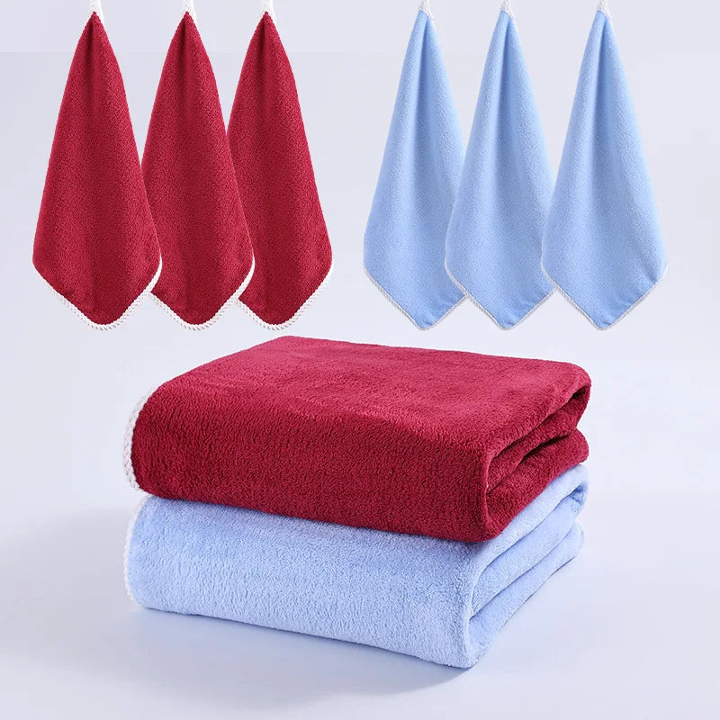 Luxury Bath Towel Set (2 Large Bath Towels + 6 Small Bath Towels)