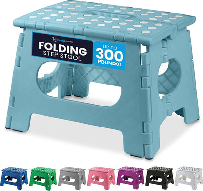 Folding Step Stool with 9 Inch Height (Pack of 1),Holds Up to 300 lbs.
