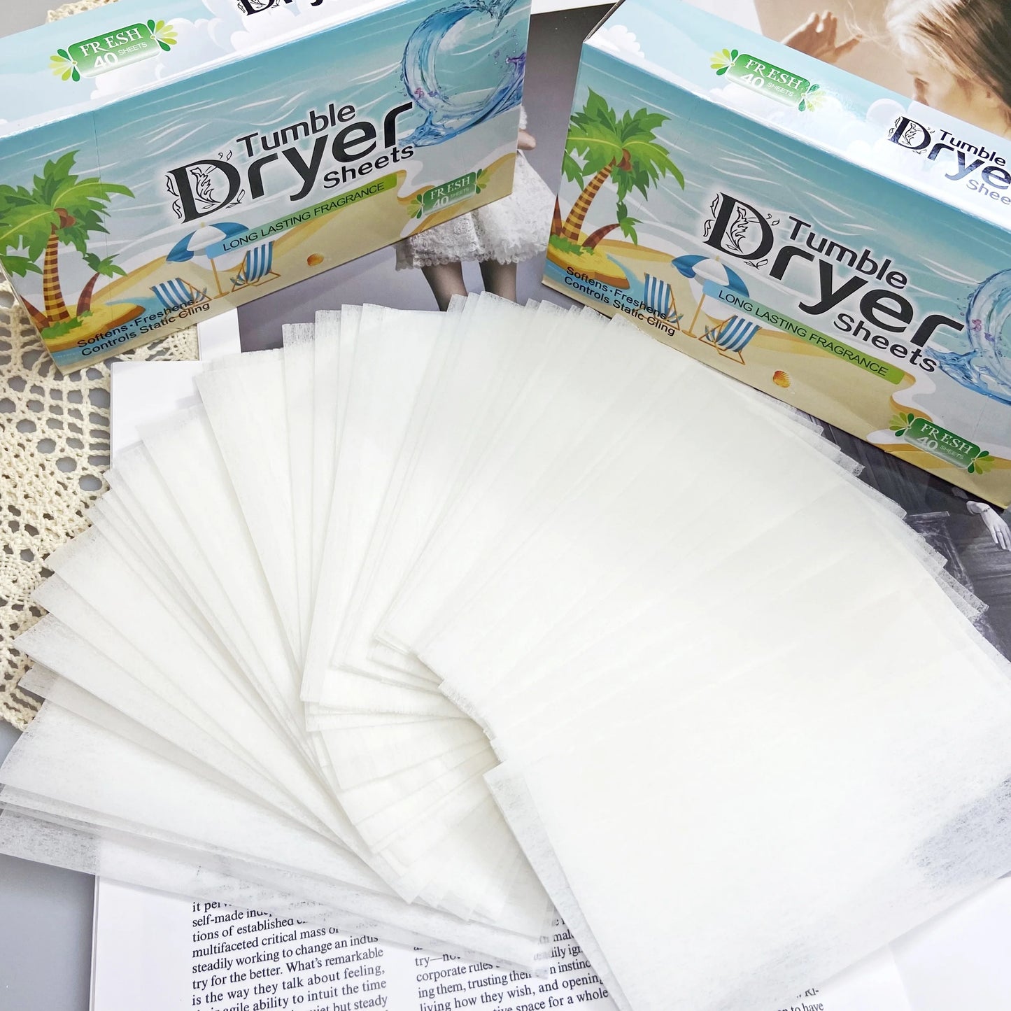 120 Sheets Fabric Softener Dryer Sheets, Ultra Soft Fresh Scent Anti-Static.