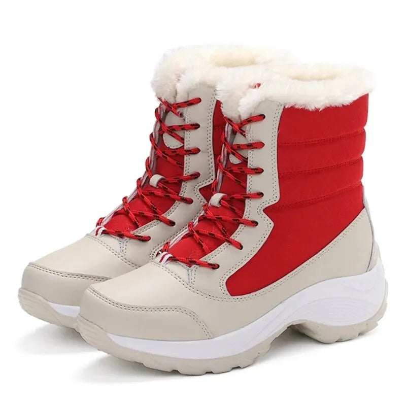 Women Boots Waterproof Winter 2024 Platform Ankle Boots. Keep Warm Snow Shoes Plush Outdoor Short Boots.