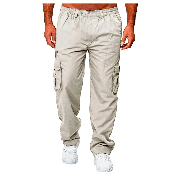 Men work pants, casual multi pocket tactical pants, outdoor sportswear, loose straight leg pants, long pants, plus size.