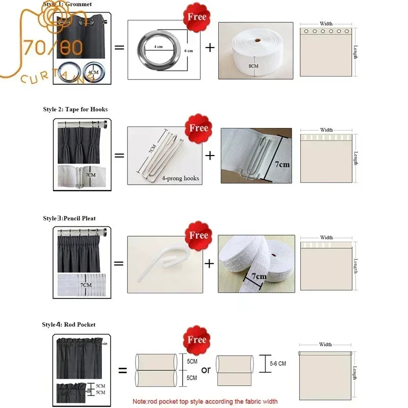 2025 New Cotton Linen  Blackout Curtains for Living Room Bedroom