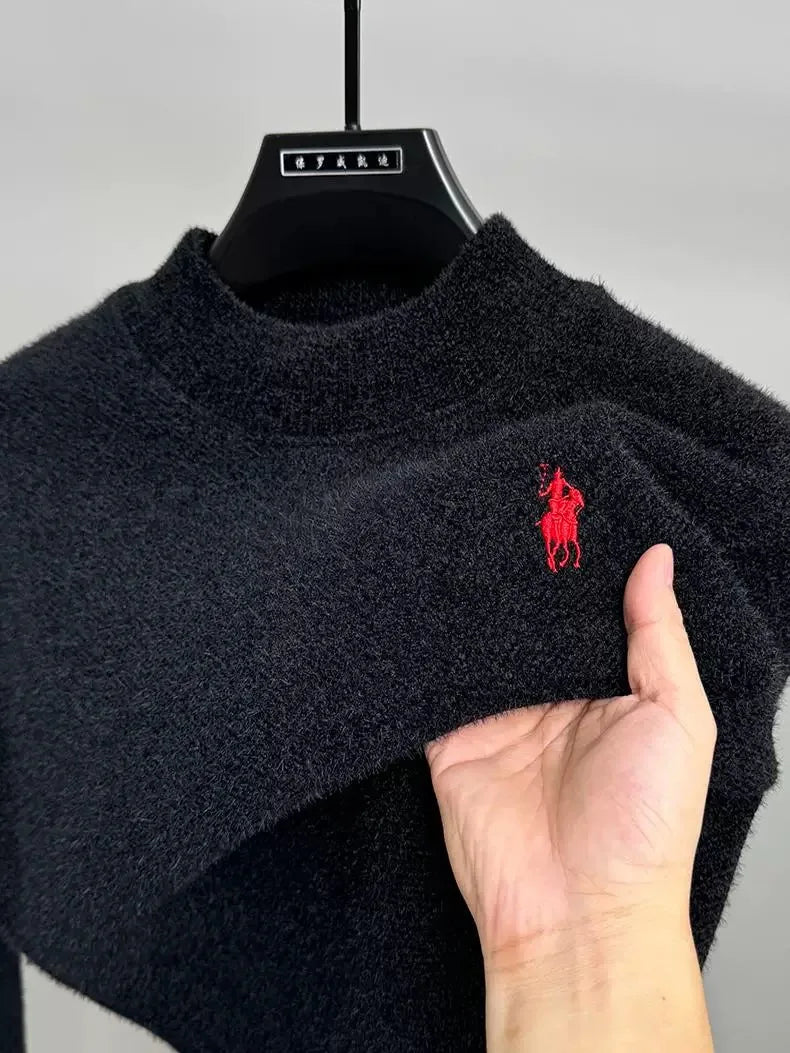 High end brand velvet sweater, men new designer fashion  embroidery pullover