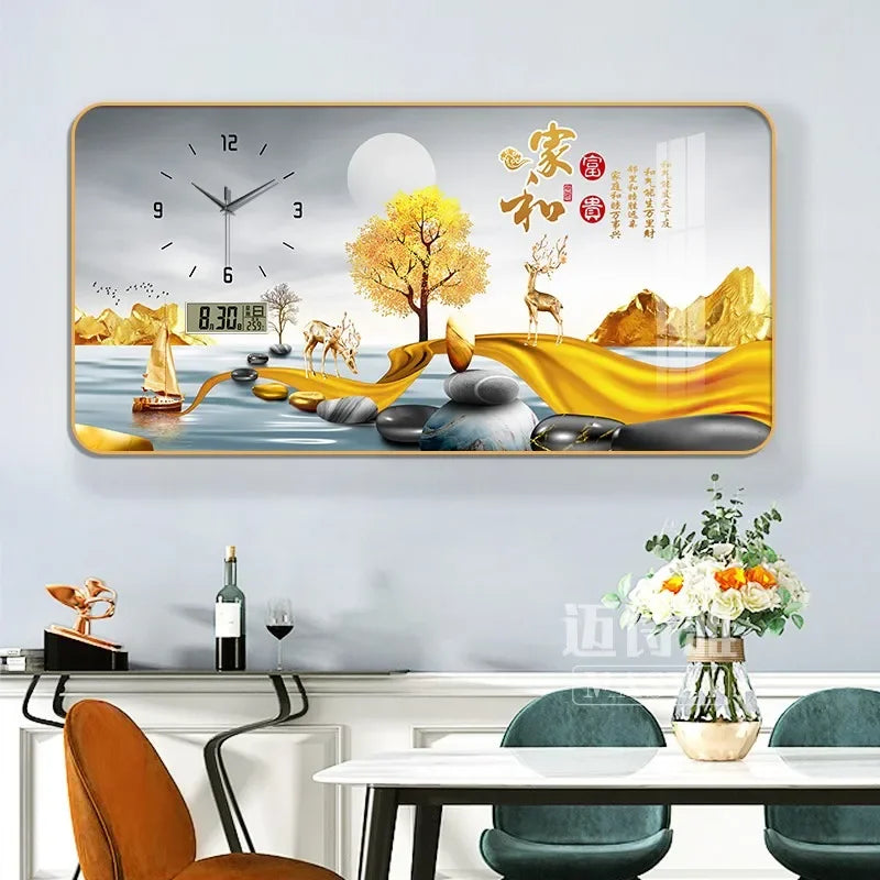 Digital Luxury Large Wall Clock, silent Timepiece,  Living Room Decorations!!