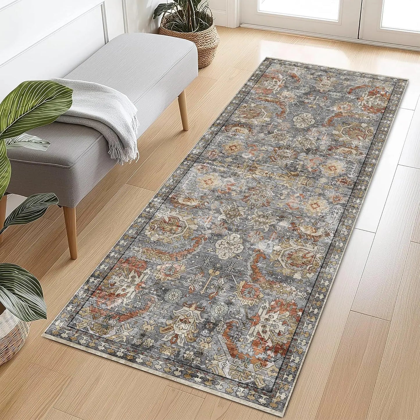 Stain & Water Resistant Non-Slip Rug for Living Room, Bedroom, Nursery