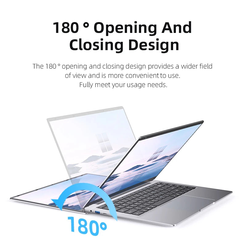 14.1" Ultra Slim Windows 11 Pro Laptop Computer, intel Atom A3950 12GB RAM, 1TB 2TB SSD Notebook, PC 1080P HD Office Study Laptops.