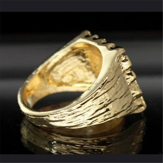 Anillos de Lujo para Hombre Dorados/Plateados Irregulares con Bultos, Accesorios Masculinos Cuadrados Delicados.