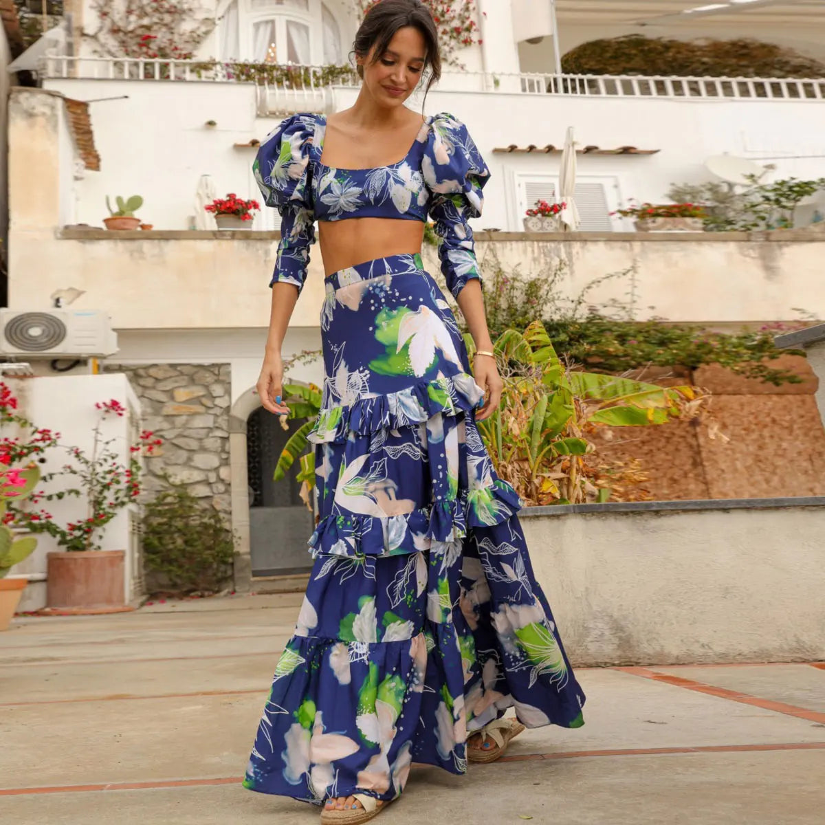 Ruffle Beach Cover Up Floral Hot Swimsuits, 2025 Sexy Beach Outfits For Women, Tunics for Beach Cover Up.