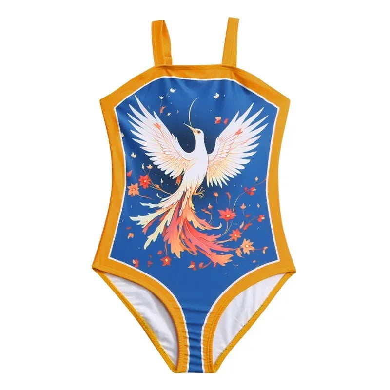 Girls One Piece Swimsuit 5-14 Year Printed, Teens Swimwear 2026 Infant Bathing Suits, Beach Wear Bodysuit.