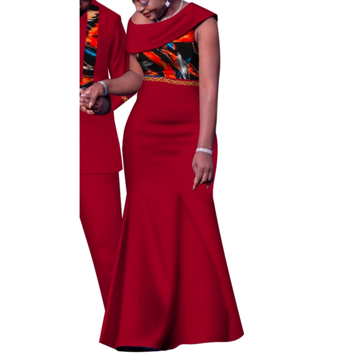 African Couple Outfits Match Sets Dashiki, African Men suit ,and Dresses for Women Couple Clothing WYQ905.