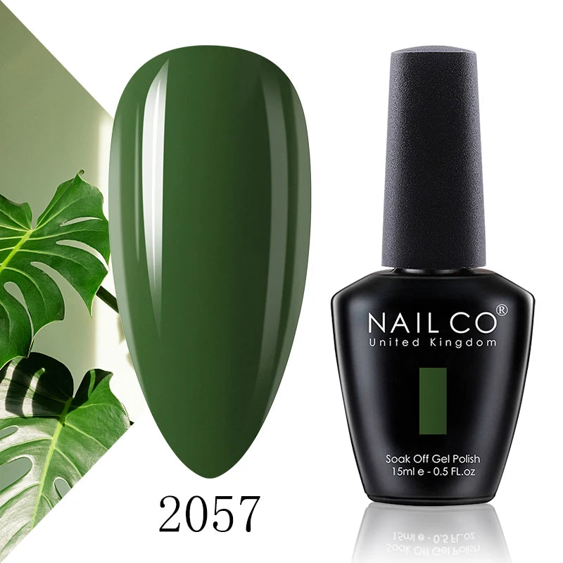 NAILCO 15ml Color Gel Nail Polish Soak Off, Hybrid Varnishes Manicure, UV&LED Nail Gel Semi Permanent Lacquer Base Top Coat.