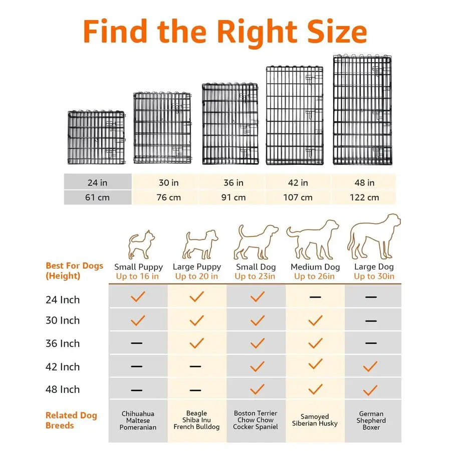 Foldable Octagonal Metal Exercise Puppy Dog Playpen Indoor Outdoor, 8 Panels, 24 x 24, Easy to assemble.