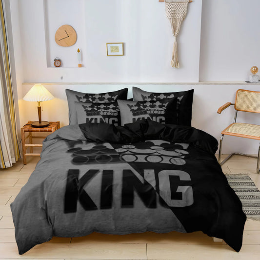 3pcs King & Queen Duvet Cover Set  Dormitory Decoration