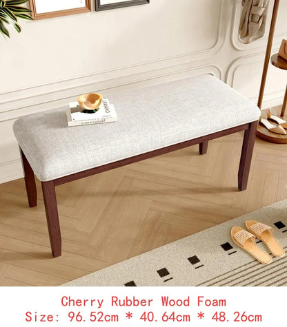 6-Piece Dining Set, Extendable 60-78 inch Wooden Table with Leaf, 4 Upholstered Chairs & Bench