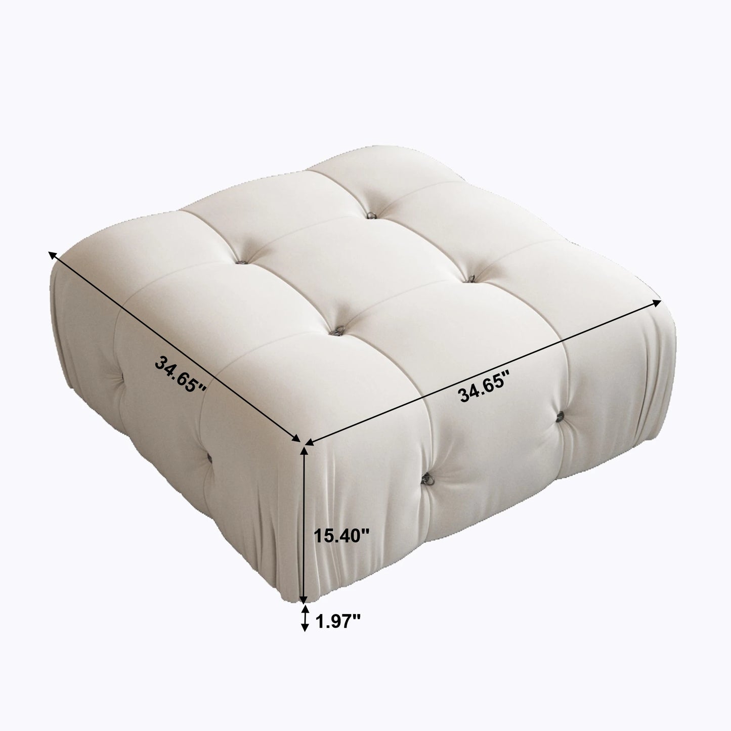 138" Modular Sectional Couch Modern U-Shaped Velvet Sofas for Living Room, Deep 4-Seat Sofas with 2 Ottomans.