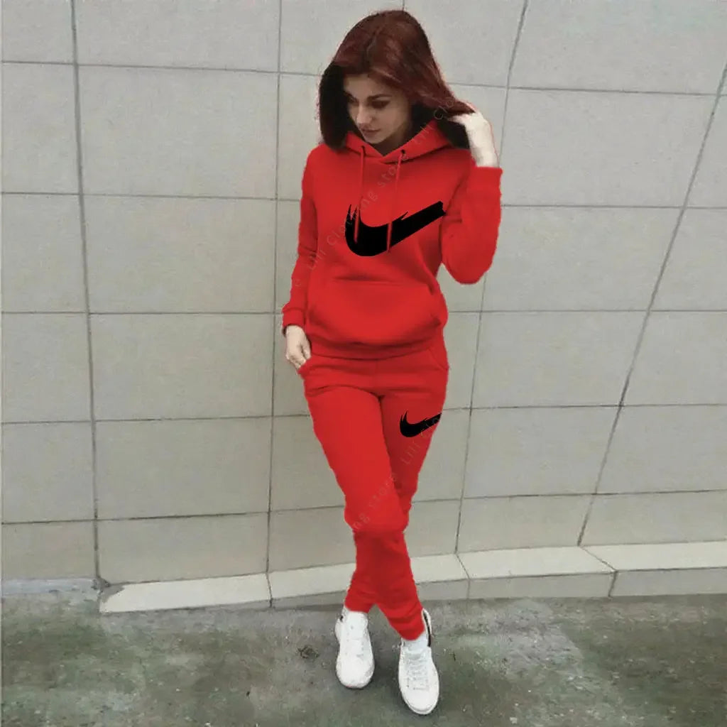 Hoodie Pants Sets Women 2pcs Sports Outfits, 2025 Home Outdoor Jogging New Designer, Autumn Winter Tracksuit.