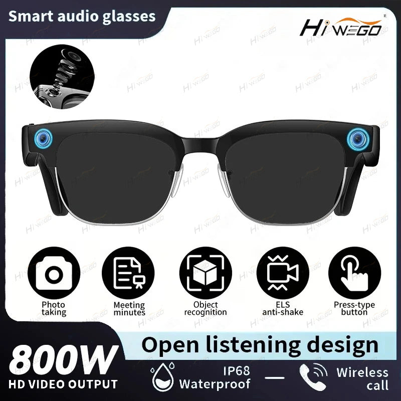 New1080P Anti-shake, Video Recording, 800W HD Smart Glasses,100+Language Translation, WIFI Transmission Call, AI Chat Glasses.