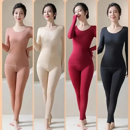 2PCS Thermal Underwear Sets for Woman Autumn Winter Long-sleeved