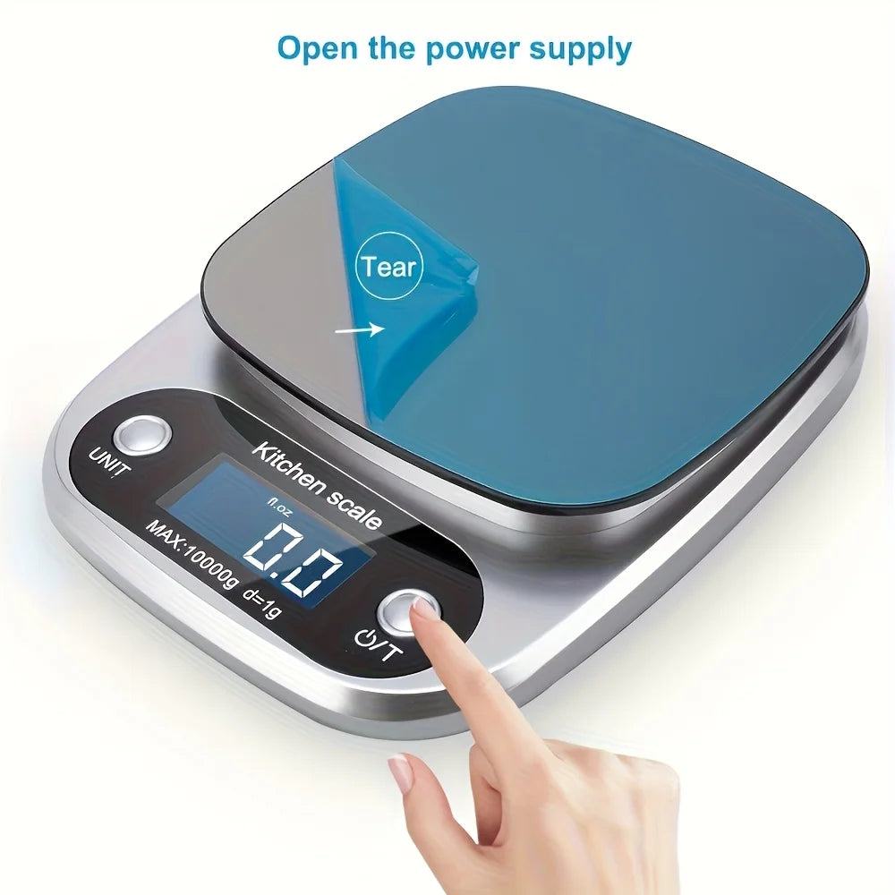 10kg/0.1g Precision Kitchen Scale for Baking, One-Touch Tare, LCD Display. Perfect for Cooking & Food Weighing.