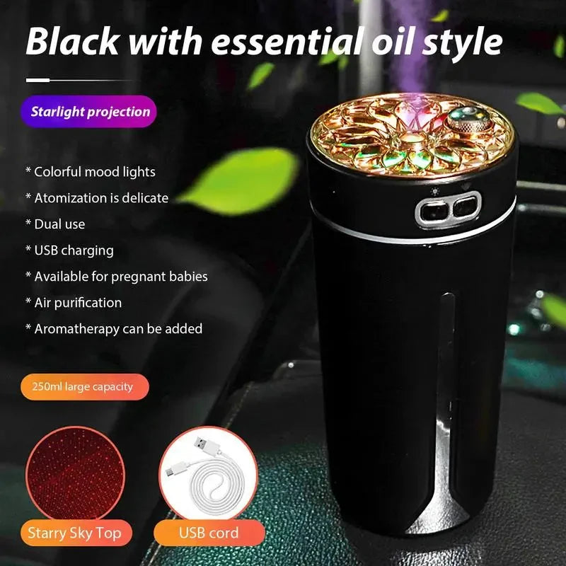 Car Air Humidifier USB Portable Remove Odors,  Color Lamp Air Purifier Auto Spray