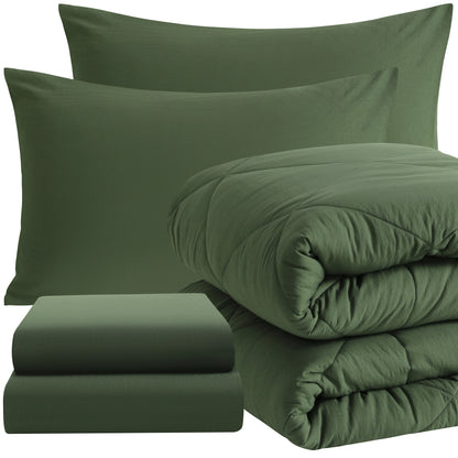 Comforter Set Includes Fitted Sheet, Top Sheet and Pillowcases