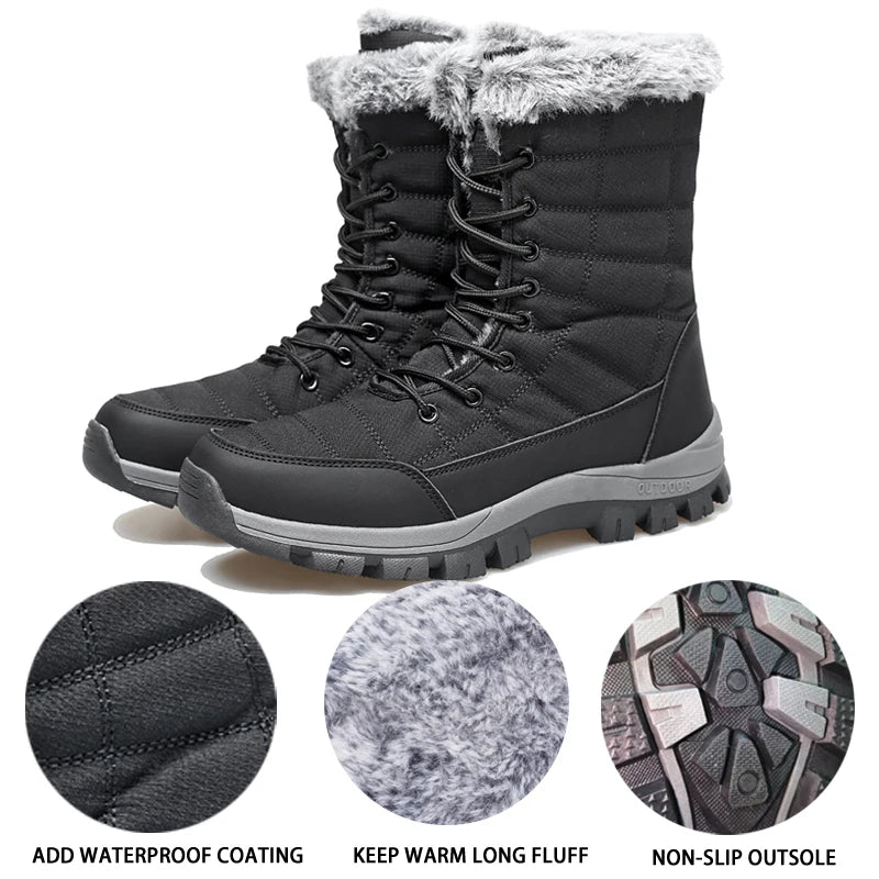 Winter Boots For Men Rubber Boots Keep Warm waterproof  Snow Boots