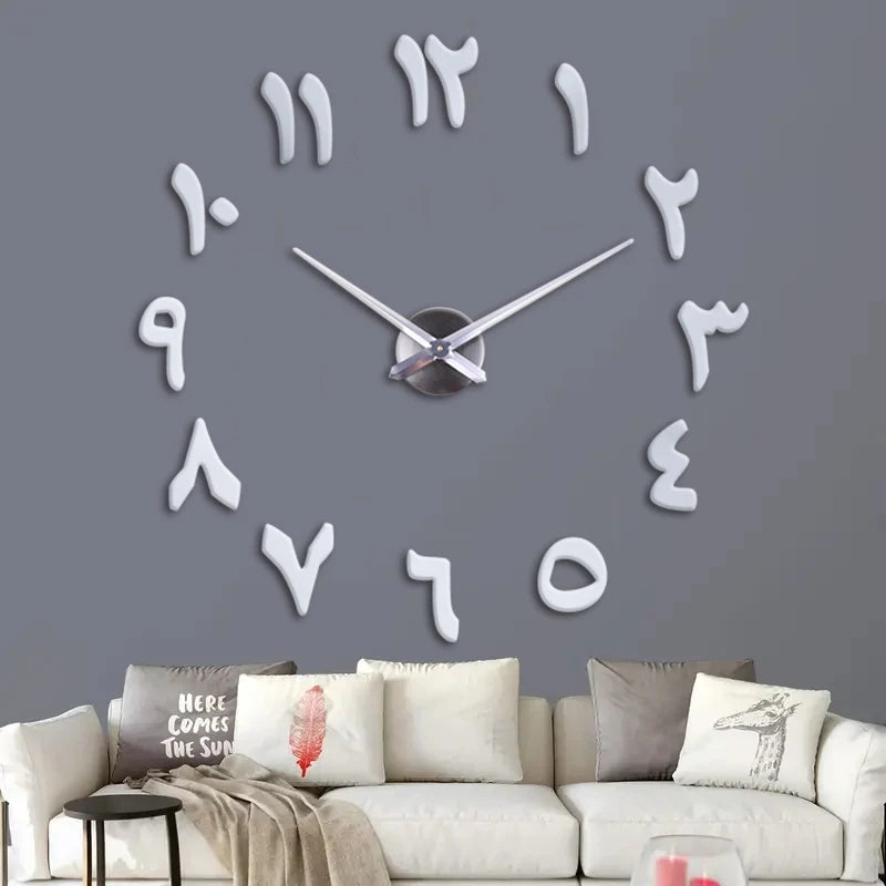 Large wall clock mirror, digital  wall  clock  living room and study.